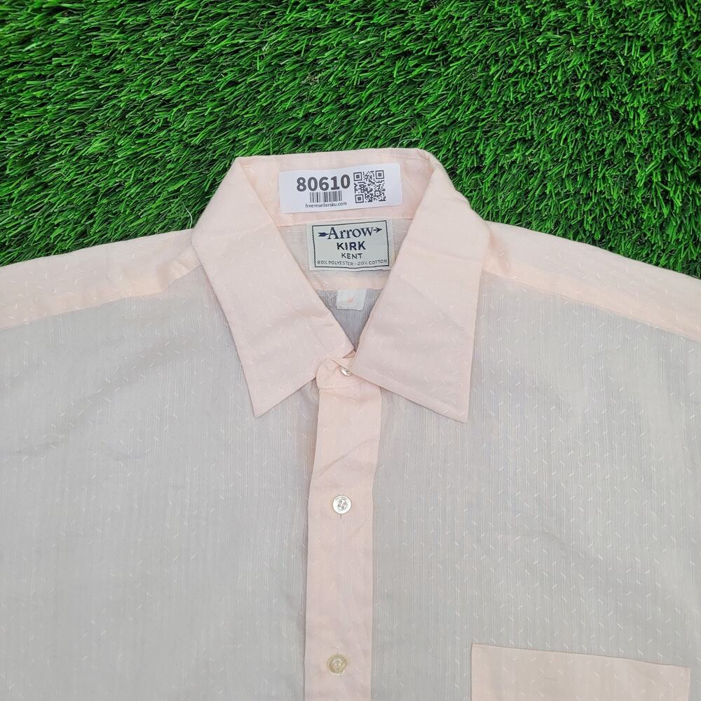 Vintage 70s Arrow Kirk Kent Button Shirt XL 24x30 Long-Tails - Picture 9 of 9